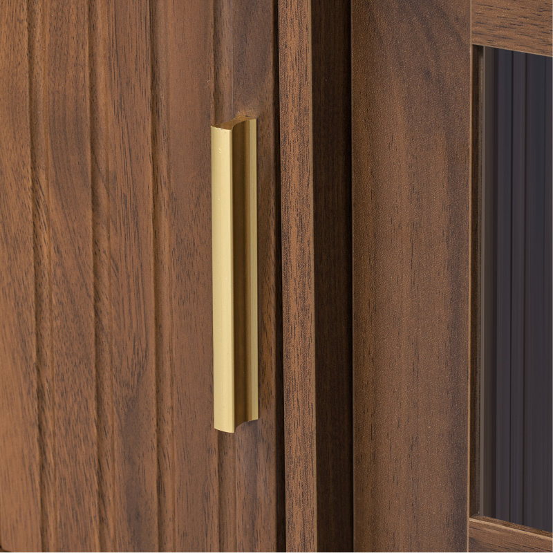 Meuble télé 76 po avec portes en verre 76 po Modern Minimal Modern Doors