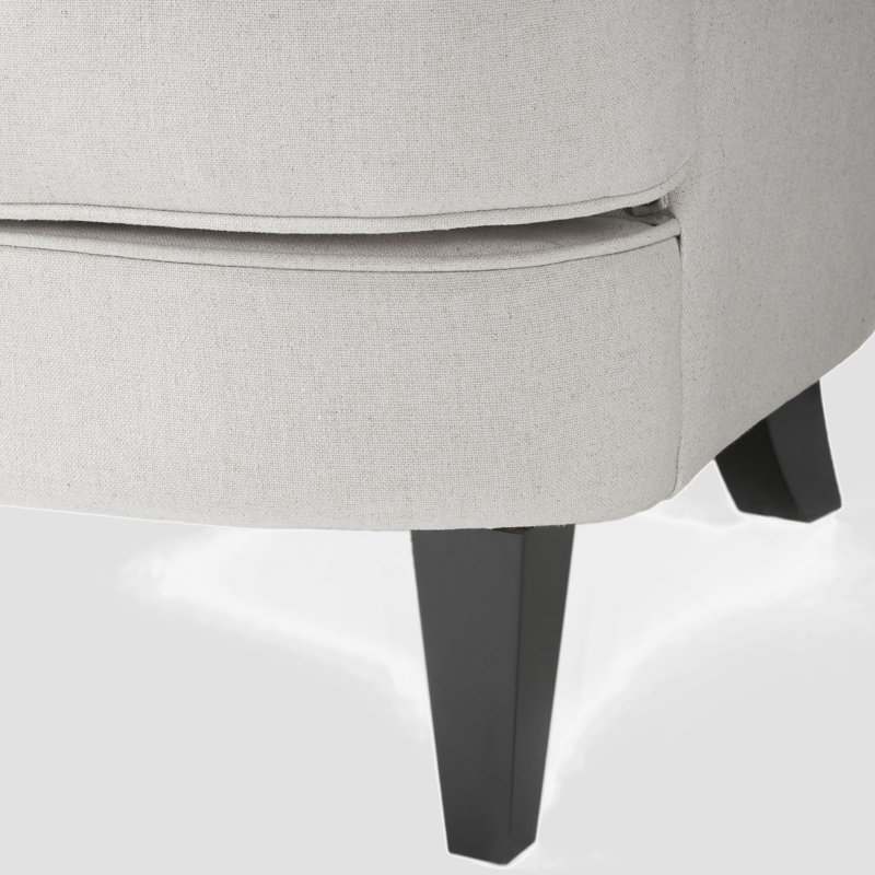 Aviani Upholstered Armchair with Ottoman, Light Gray Fabric