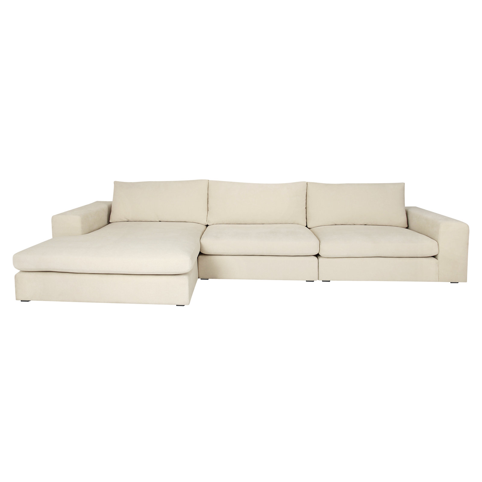 Ojai 3 - Piece Upholstered Sectional, Left Hand Facing, Beige Chenille