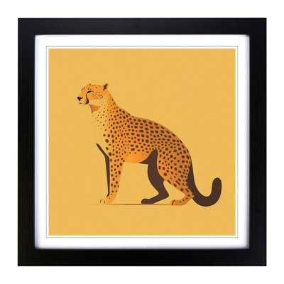 Cheetah Minimalism - Single Picture Frame Print on Wood
