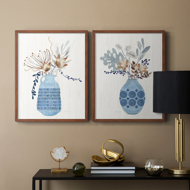 Boho Arrangement I - impression encadrée de qualité supérieure - prête à être accrochée - aucun clou requis - aucun clou requis