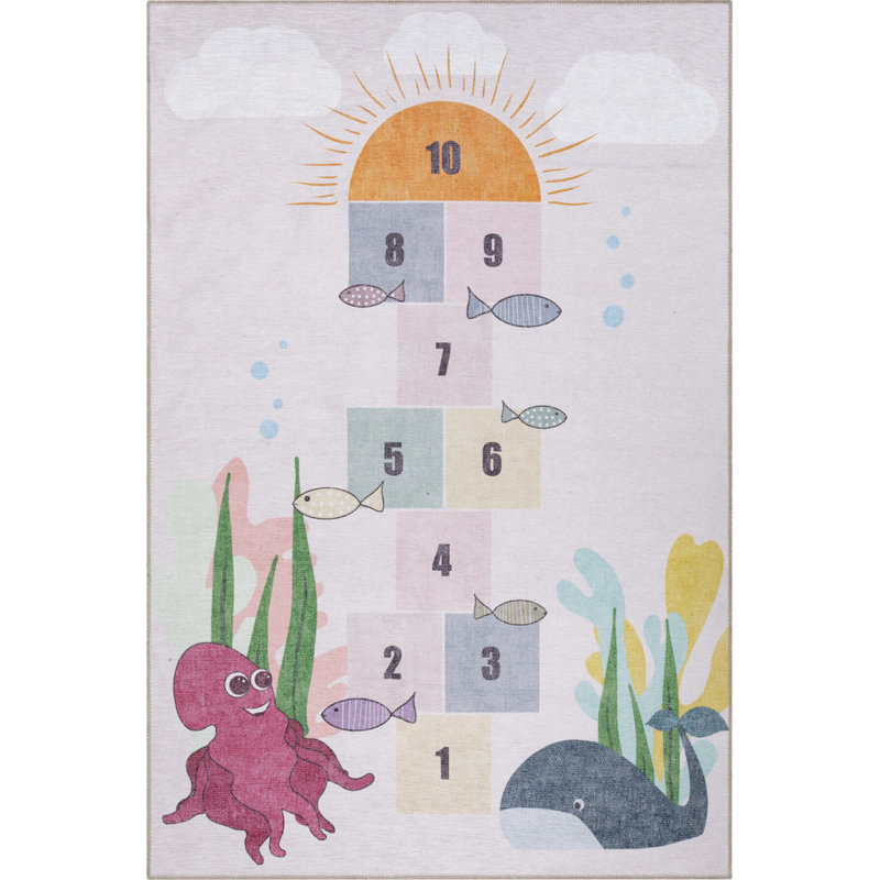 Tapis décoratif Hopscotch, Carré 7 pi 7 po