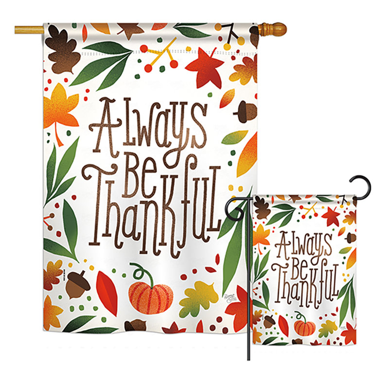 Double Sided Polyester Thanksgiving Flag Set