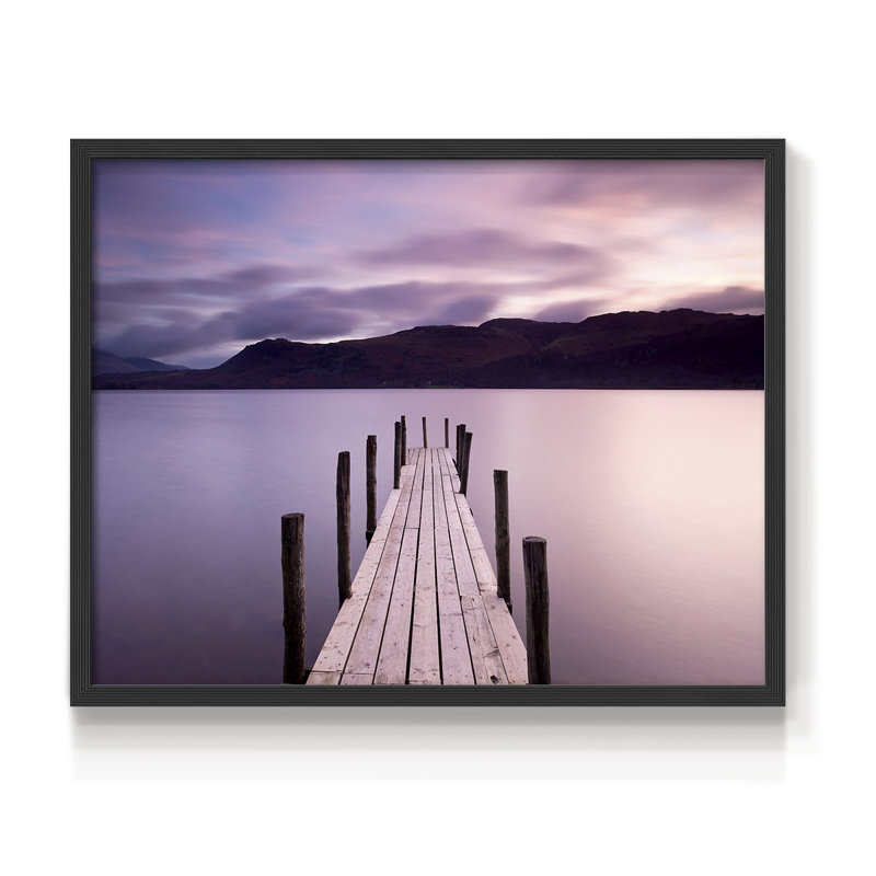 Jetée de Brandelhow Bay, Derwentwater - impression encadrée - réversible, H 11 po x l 14 po, Noir, noir, noir, noir