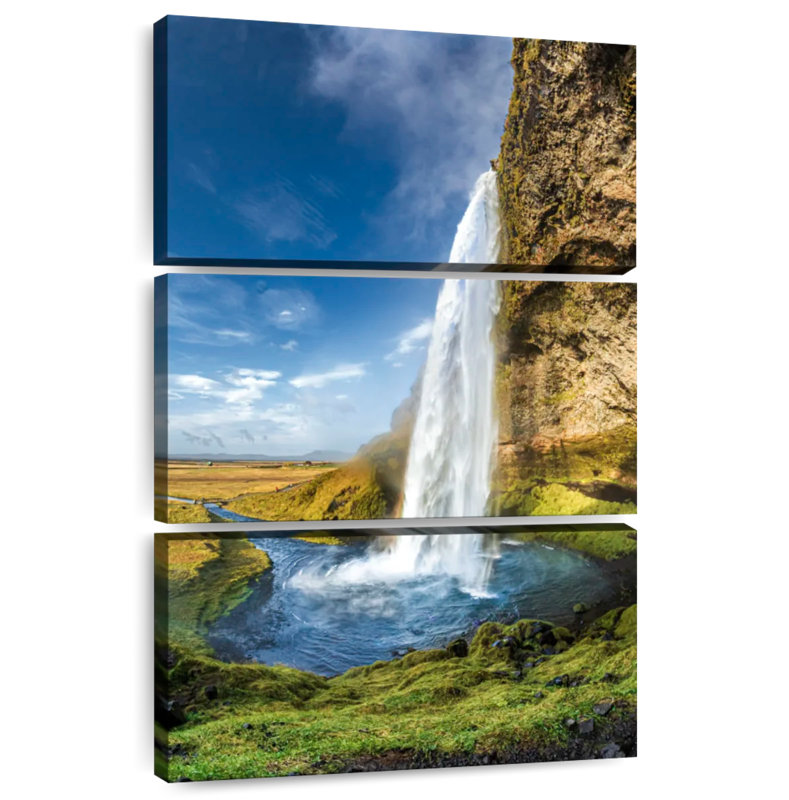 Alvord Seljalandsfoss In Summer, 50" H x 32" W