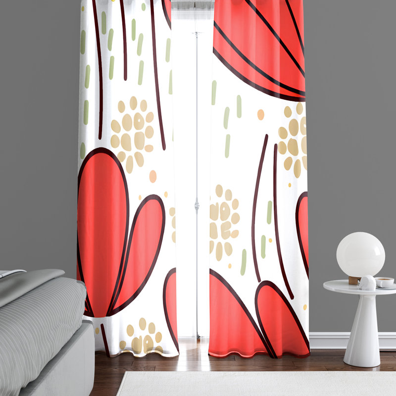 Rideau en polyester Amarjeet, L 20 po x L 82 po