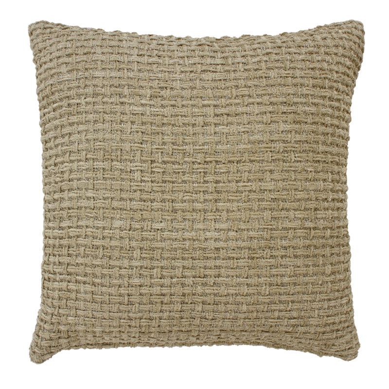 Chenille Cotton Throw Pillow, Green