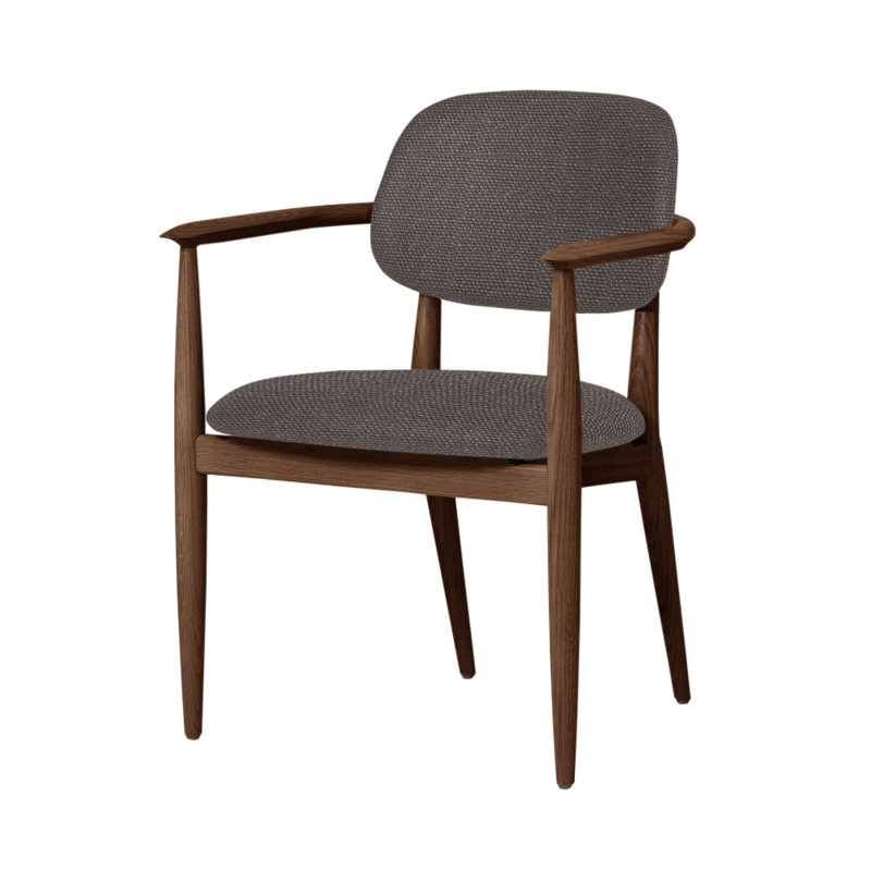 Slow Arm Chair, Natural Walnut, Bellagio 2 Black 7925