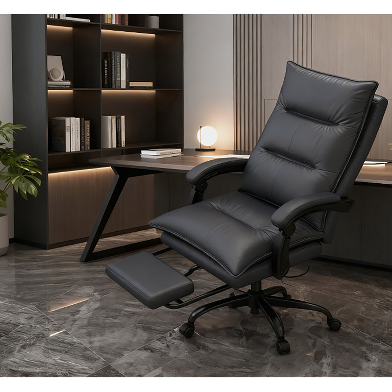Fauteuil inclinable haut de gamme gris foncé avec repose-pieds réglable - Un savoir-faire de luxe pour les professionnels à la recherche de confort
