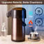 Carafe à café à double pompe en acier inoxydable 84 oz / 2,5 L pour boissons chaudes / froides avec base Lazy Susan