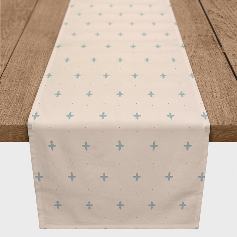Rectangular Polka Dots Table Runner, 90" x 16", Pink