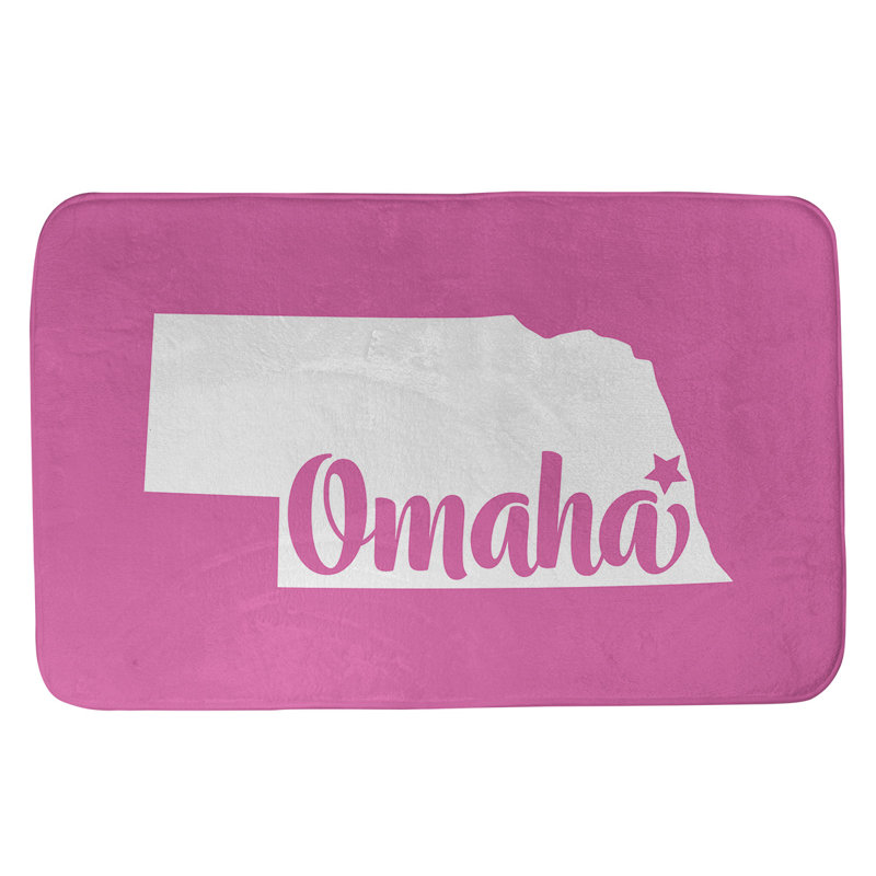 Rectangle Non-Slip Does Not Apply Bath Rug, Pink, 21" W x 34" L, Omaha Nebraska