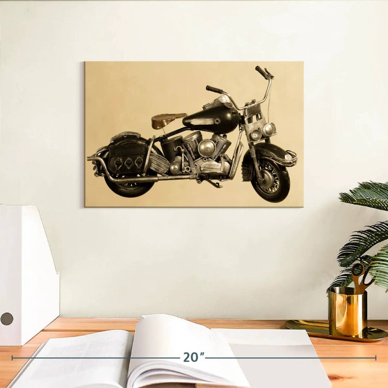 Old Motorcycle, 8" H x 12" W