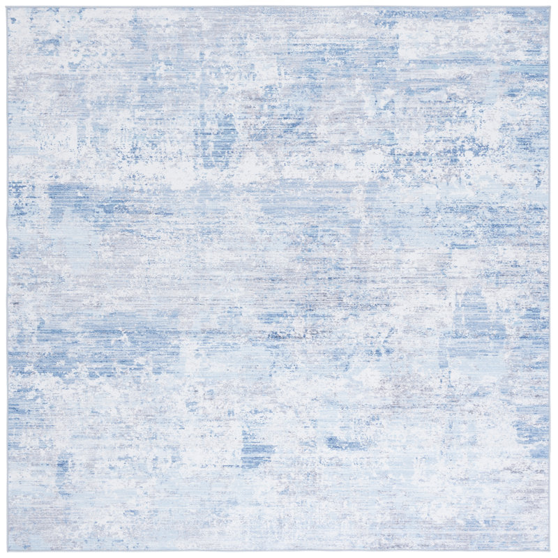Tapis gris / bleu clair Malibu 944, Carré 6 pi