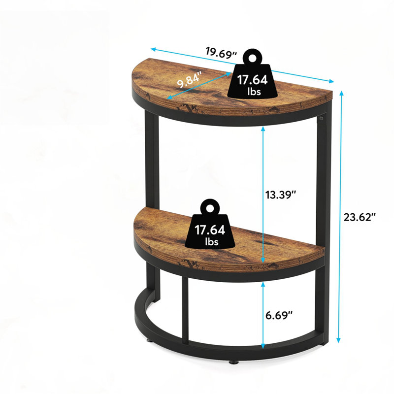 2-Tier Semi-Circle End Table