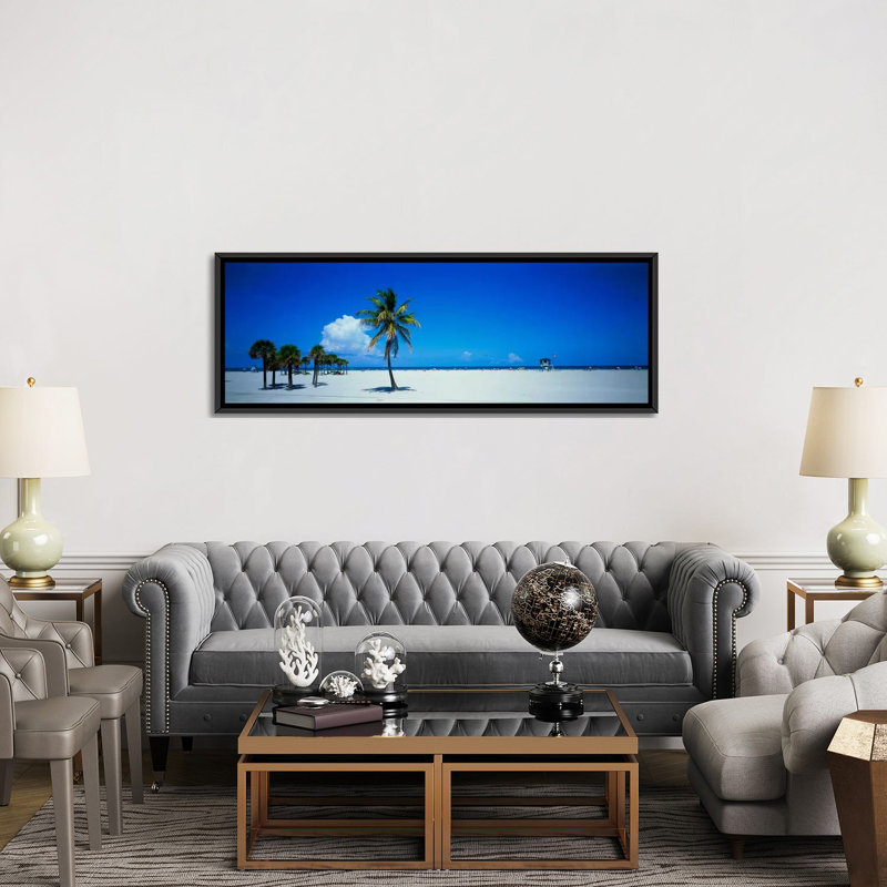 «Miami, Florida», reproduction de photo sur toile, H 12 po x l 36 po x 1,5 po, Toile avec cadre noir