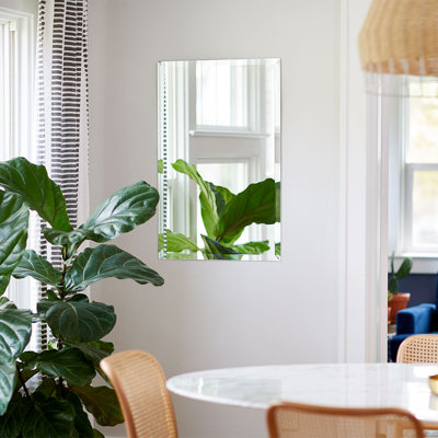 Miroir de salle de bain biseauté sans cadre moderne et contemporain Petta