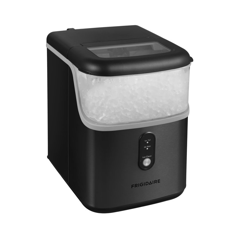 Frigidaire 33 lb Machine à glaçons Nugget, machine à glace de comptoir autonettoyante avec commandes tactiles, acier inoxydable noir