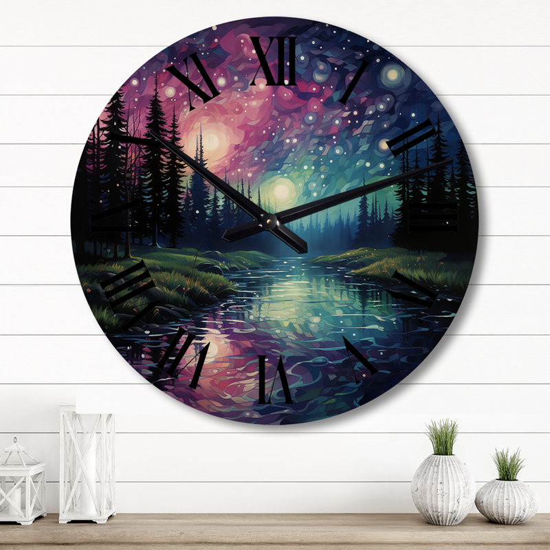 Horloge murale en bois massif Stijn, Grand