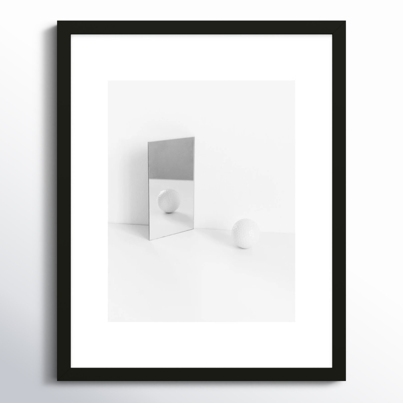 Ludovico "White Still Life 2" Print, Black, 20" H x 16" W x 1.25" D