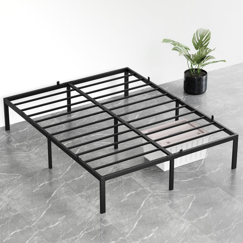 Plateforme profilée en métal, rangement sous le lit, silencieux, aucun sommier tapissier requis, Queen