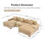 Canapé modulaire surdimensionné de 130 po avec repose-pieds en velours côtelé-1566691456