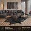 Tapis en cuir de vache fabriqué à la main noir Plainsboro-94567984