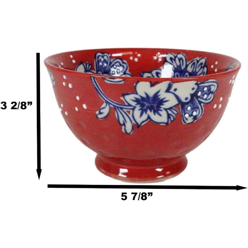 Ensemble de bols de salle à manger luxueux de style ottoman de 4 bols Old World d'Iznik Ming
