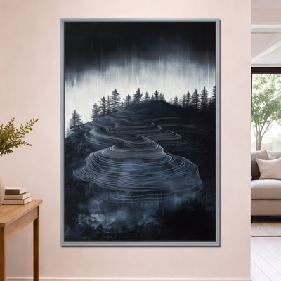Black and White Pine Forest Contours III - Pine Tree Wall Art Print