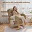 Chaise berçante - Fauteuil oscillant inclinable moderne avec coussin et poches latérales - Chaise de chambre de bébé et de salon confortable-1126708346