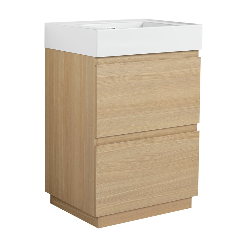 Ensemble de meuble-lavabo avec lavabo simple, Chêne, 24"