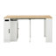 Table de salle à manger moderne extensible avec 3 rallonges amovibles et un système de rangement à 3 niveaux