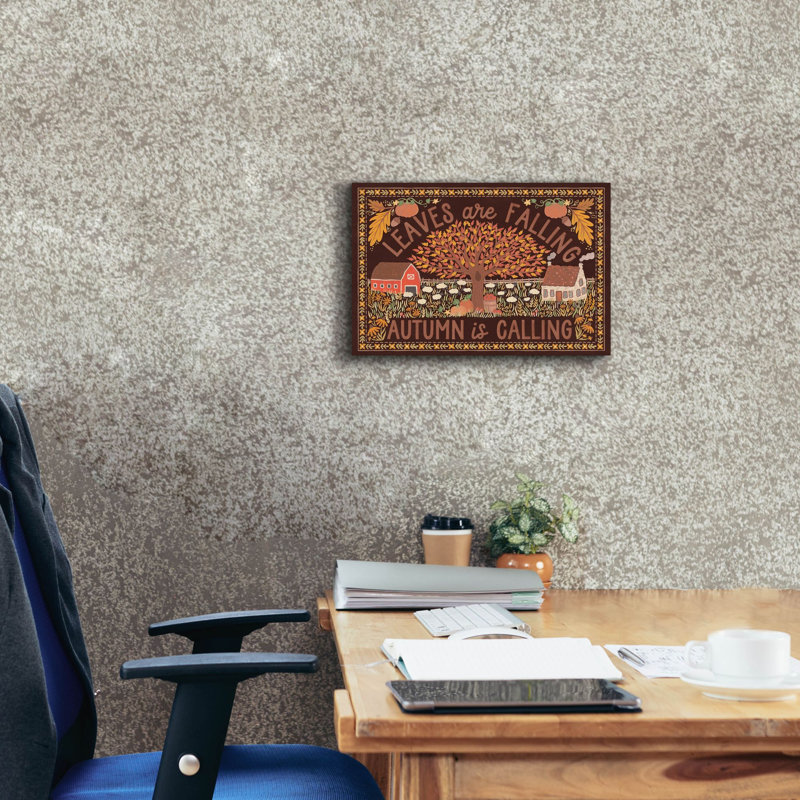 «Autumn Days 1 Dark» par Laura Marshall, art mural sur toile, H 12 po x l 18 po x P 0,75 po