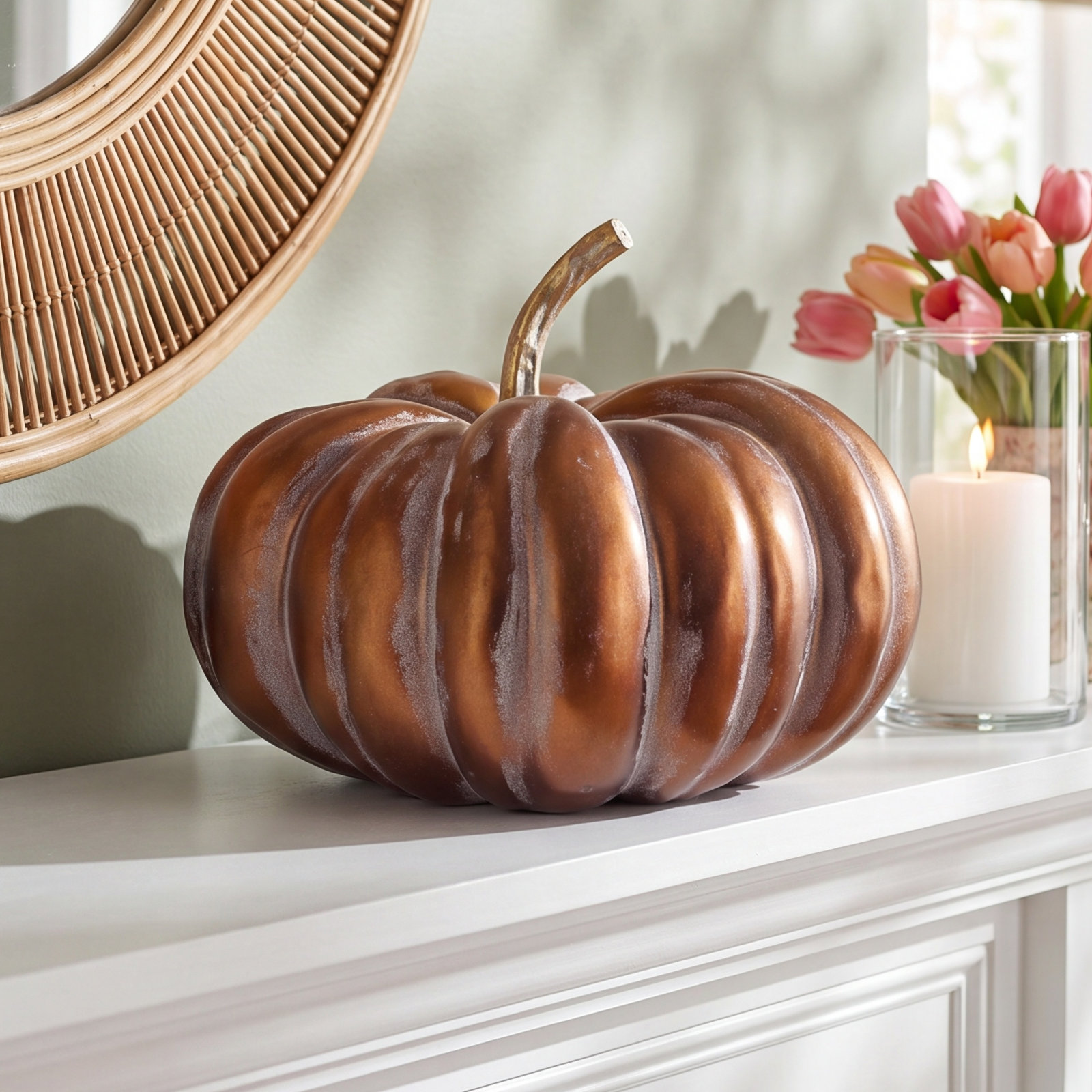 12" Metalic Autumn Latex Pumpkin