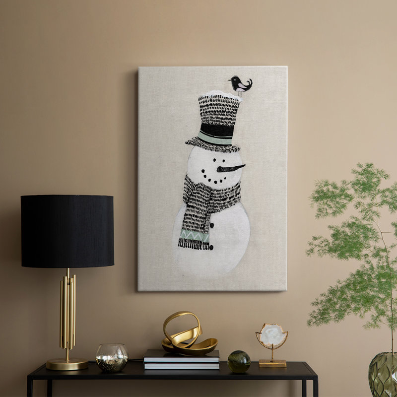 Bonhomme de neige des Fêtes - Cavas enveloppés de galerie, H 48 po x l 32 po