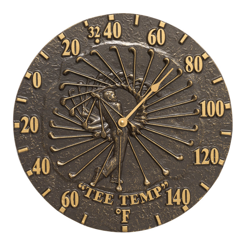 Golfer Thermometer, French Bronze