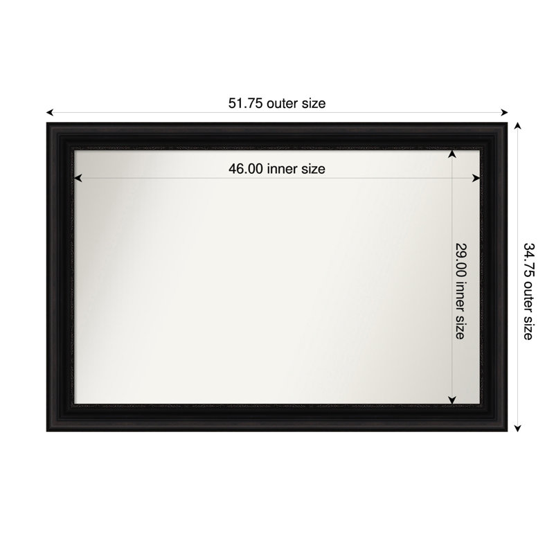 Miroir mural Senaiya, Rectangle, 34,75 po x 51,75 po