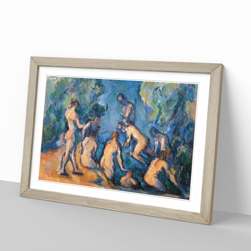 Bathers Vol.3 by Paul Cezanne - Picture Frame Painting, 48cm H x 65cm W x 2cm D, Oak Framed