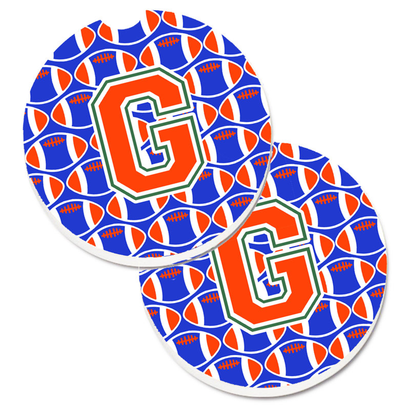 Sous-verre de football, G, Bleu / Orange