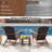 Patio Adirondack Chair With Rattan Padded Seat Wide Armrests & Hidden Cupholder Black-1023964324