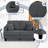 60" Wide Square Arms Upholstered Loveseat with Cup Holders and Pockets-855006700