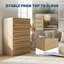 Commode 5 tiroirs en rotin, grande armoire de rangement étroite en bois pour la chambre à coucher et le salon