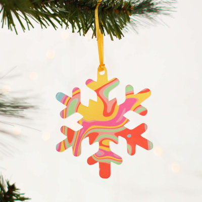 10cm Acrylic Holiday Shaped Ornament