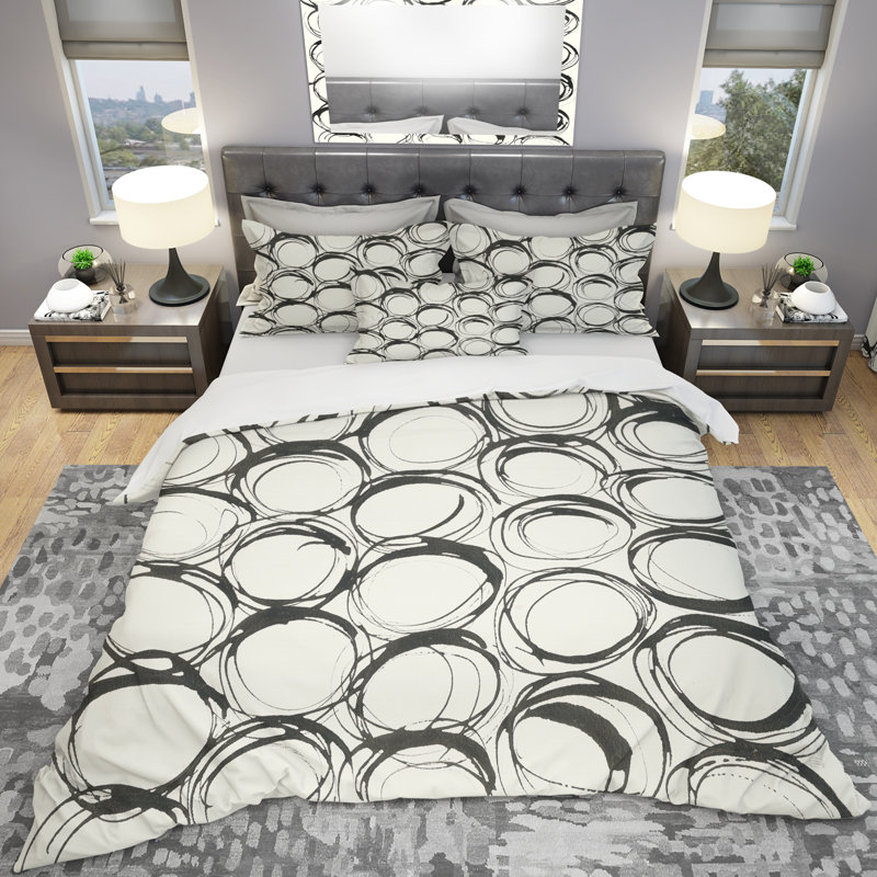 Ensemble de housse de couette géométrique minimaliste ii, Housse de couette très grand + 2 taies décoratives