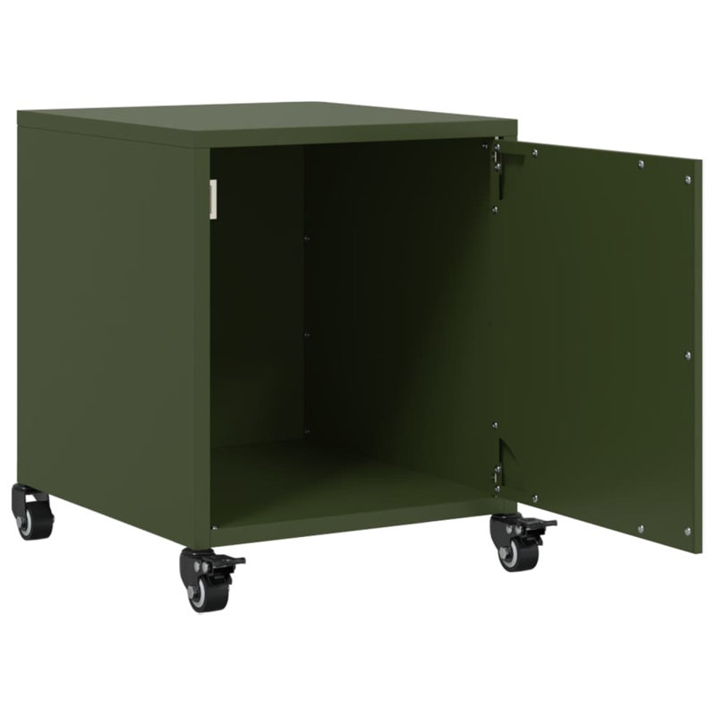 Preslei 36cm W Steel Bedside Table, Olive Green, Individual