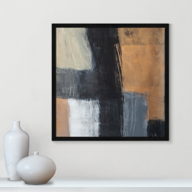 «Metallic Slate II» par Casa Fine Arts, Cadre noir mince, H 23,5 po x l 23,5 po x P 0,75 po