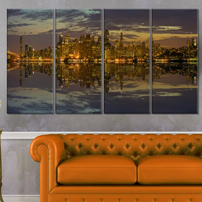 " San Francisco At Sunset Panorama " 4 - Pieces