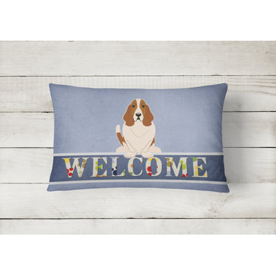  Basset Hound Welcome Lumbar Pillow