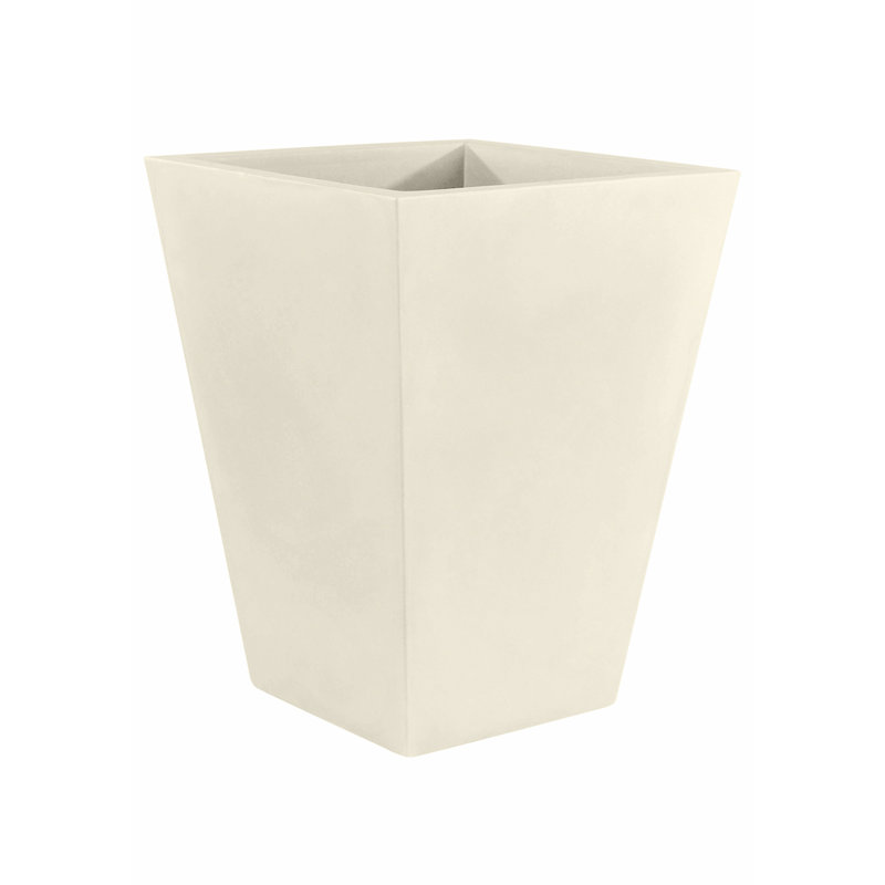 Cono Resin Pot Planter, Ecru, 30.75" H x 23.5" W x 23.5" D