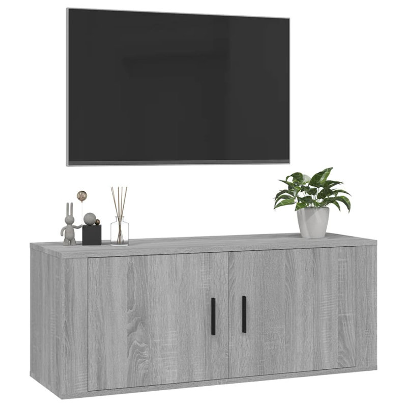 Killiam TV Stand for TVs up to 43", Grey Wood